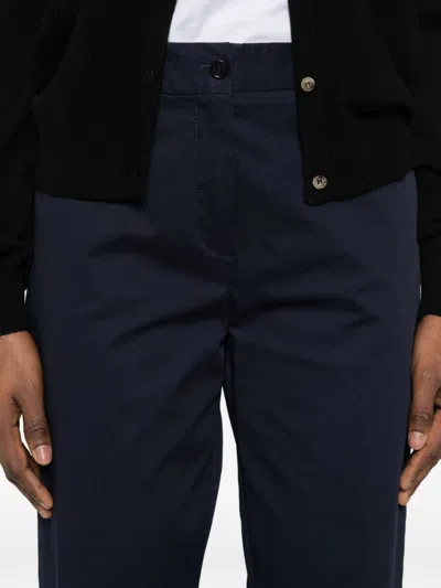 Aspesi Classic Trousers In Navy Blue Cotton In Black