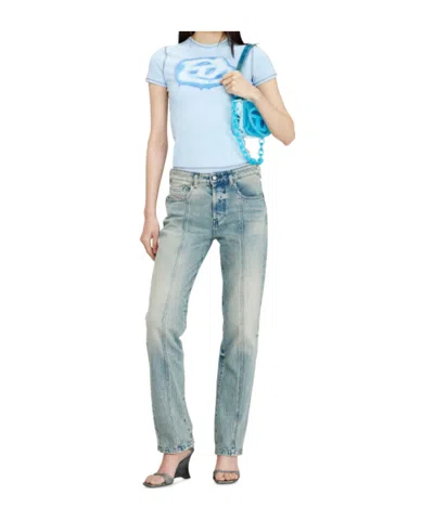 Diesel Blue Slim Graffiti-effect Logo T-shirt In Blue