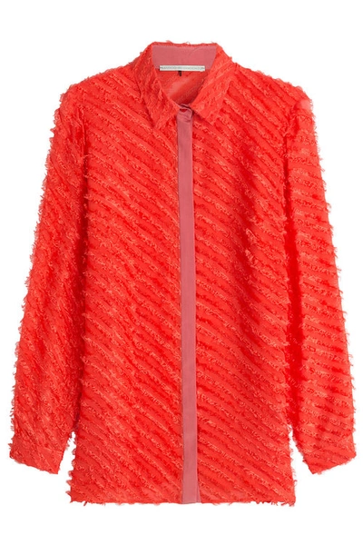 Marco De Vincenzo Fringed Silk Blouse In Red
