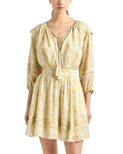 Derek Lam 10 Crosby Solange Print Voile Minidress In Yellow