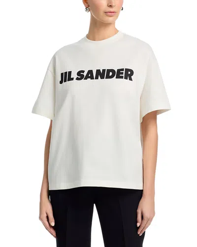 Jil Sander Crewneck Short Sleeves Classic Print T-shirt Clothing In White