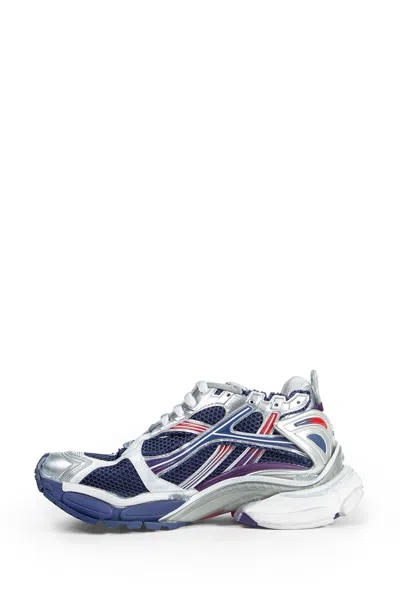 Balenciaga Mesh Panel Runner Sneakers Reflective Elements In Blue