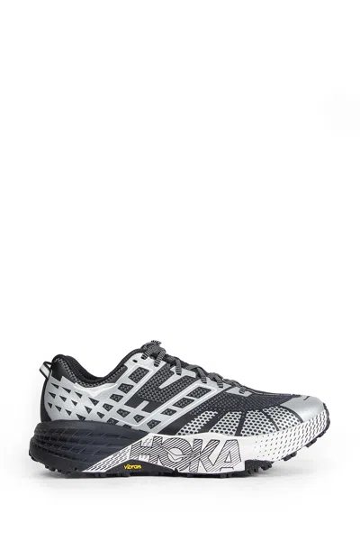 Hoka U Speedgoat 2ts Black Low Top Sneakers With Printed Laces And Logo Lettering On The Side In Tech Fab