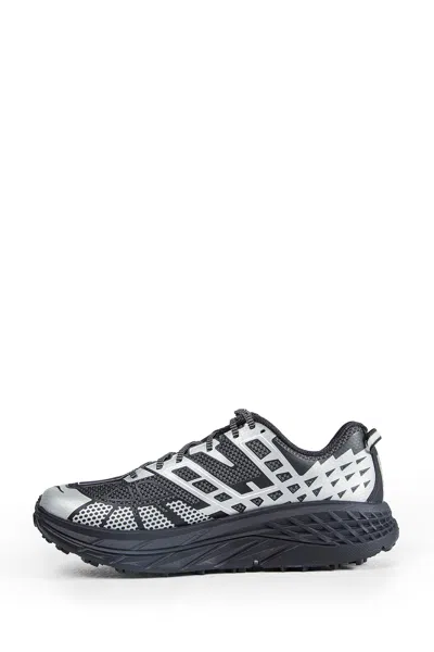 Hoka U Speedgoat 2ts Black Low Top Sneakers With Printed Laces And Logo Lettering On The Side In Tech Fab