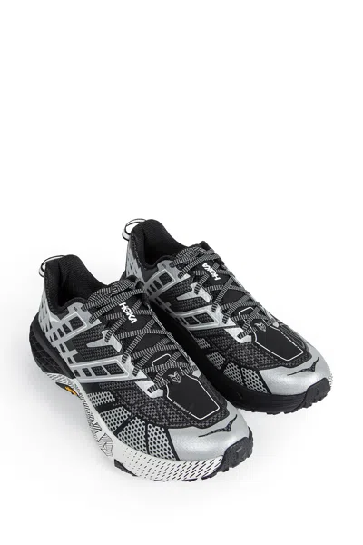 Hoka U Speedgoat 2ts Black Low Top Sneakers With Printed Laces And Logo Lettering On The Side In Tech Fab