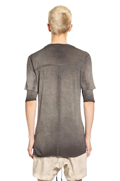Thom Krom 940 Raw-cut Double-layer T-shirt In Gray