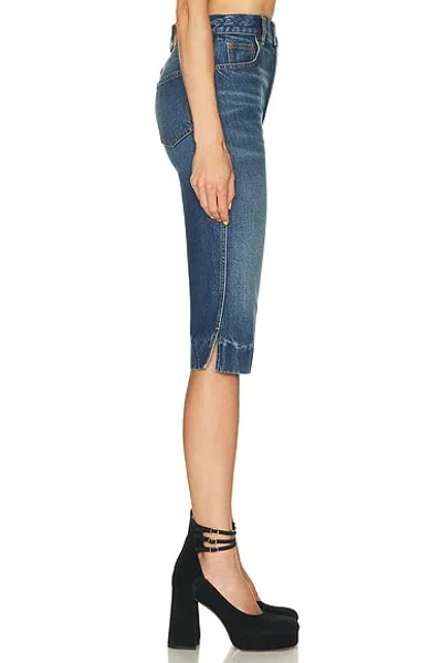 Chloé Straight Trousers Belt Loops Contrast Stitching In Blue