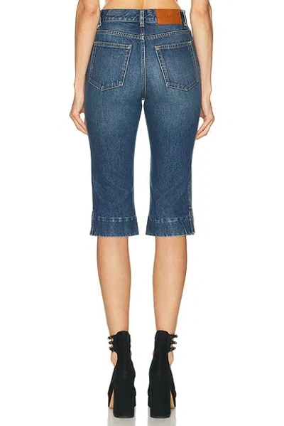 Chloé Straight Trousers Belt Loops Contrast Stitching In Blue