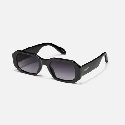 Quay Hyped Up 53mm Gradient Square Sunglasses In Black