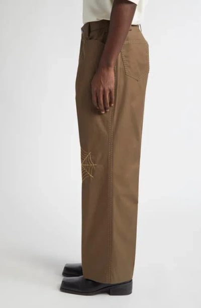 Second / Layer Second Layer Angel Embroidered Pants In Brown