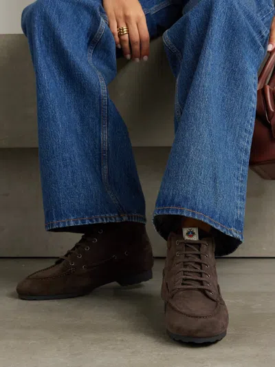 Bally Paphos Suede Ankle Boots In Brown