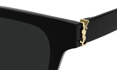 Saint Laurent Corner Angle 47mm Rectangular Sunglasses In Black