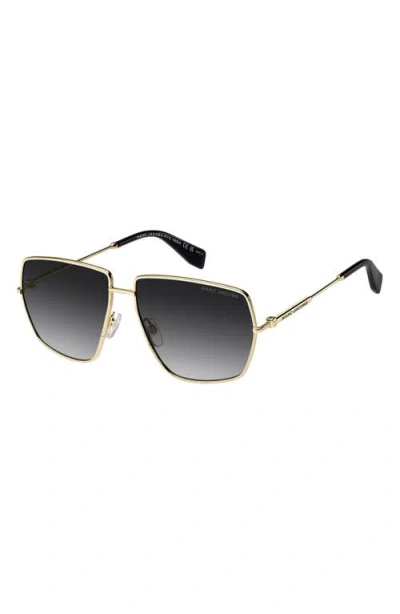 Marc Jacobs 60mm Gradient Square Sunglasses In Gold
