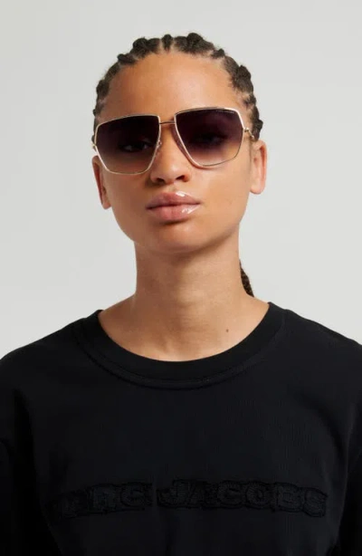 Marc Jacobs 60mm Gradient Square Sunglasses In Gold