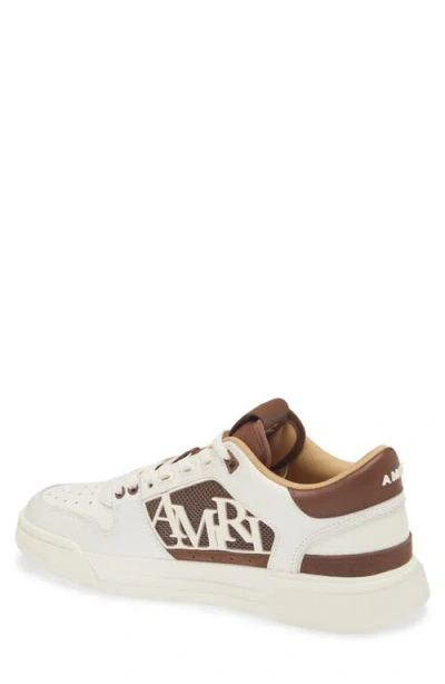 Amiri Men 'classic Low' White Sneaker With Maxi Logo On The Side And Tone-on-tone Ma Quad Motif In L In White