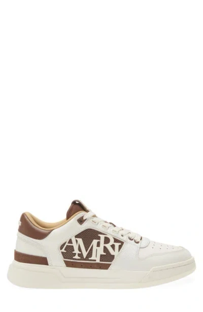 Amiri Men 'classic Low' White Sneaker With Maxi Logo On The Side And Tone-on-tone Ma Quad Motif In L In White