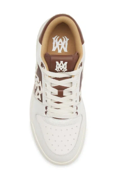 Amiri Men 'classic Low' White Sneaker With Maxi Logo On The Side And Tone-on-tone Ma Quad Motif In L In White