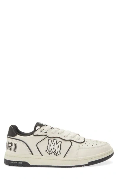 Amiri Newport White Sneakers Low Top With Logo Patch On The Side And Contrasting Heel With Leather Logo Le In White
