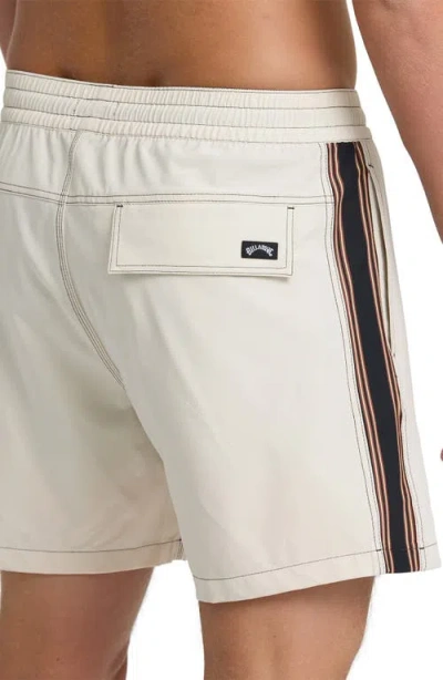 Billabong Dbah Panel Layback Swim Trunks In White