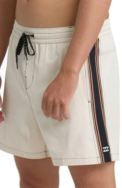Billabong Dbah Panel Layback Swim Trunks In White