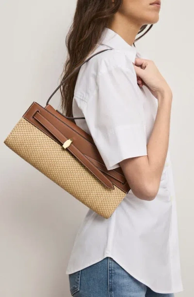 Veronica Beard Raffia Dash Clutch In Brown
