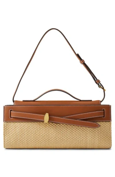 Veronica Beard Raffia Dash Clutch In Brown