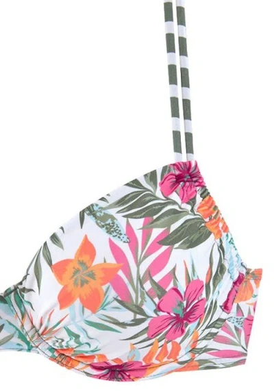 Lascana Pattern Underwire Bikini Top Size 32ddd In Multi