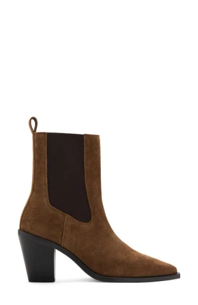 Mango Suede Ankle Boot In Brown
