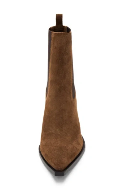 Mango Suede Ankle Boot In Brown