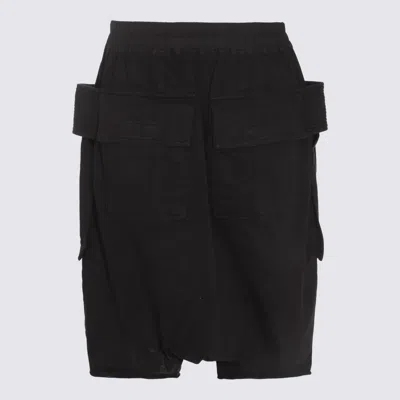 Drkshdw Black Cotton Creatch Cargo Shorts In Black