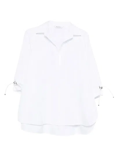 Max Mara Drawstring Layered Blouse In White