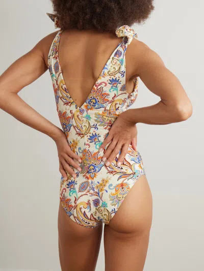 Etro Printed One-piece Swimsuit In Multi