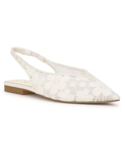 Jessica Simpson Mezzah Slingback Pointed Toe Flat In White