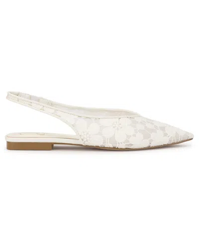 Jessica Simpson Mezzah Slingback Pointed Toe Flat In White