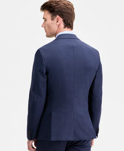 Ted Baker Ted By  Men's Modern-fit Black Solid Wool-blend Suit Separate Jacket In Blue