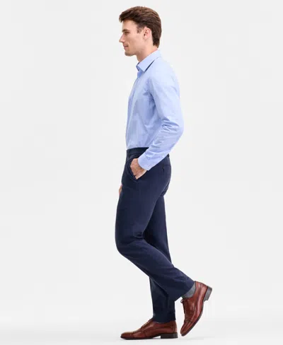 Ted Baker Ted By  Men's Modern-fit Stretch Black Solid Wool-blend Suit Separate Pants In Blue