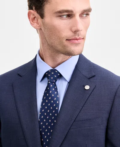 Ted Baker Ted By  Men's Modern-fit Black Solid Wool-blend Suit Separate Jacket In Blue
