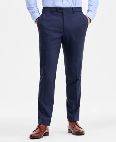 Ted Baker Ted By  Men's Modern-fit Stretch Black Solid Wool-blend Suit Separate Pants In Blue
