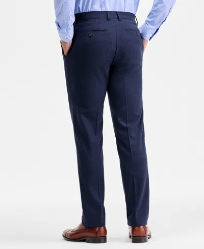 Ted Baker Ted By  Men's Modern-fit Stretch Black Solid Wool-blend Suit Separate Pants In Blue