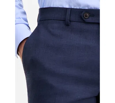 Ted Baker Ted By  Men's Modern-fit Stretch Black Solid Wool-blend Suit Separate Pants In Blue