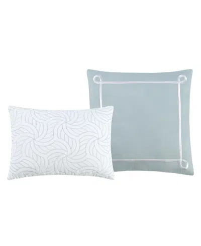Enchante Accessories 9-pc. Reversible Jacquard Microfiber Comforter Set, King, Created For Macy's In Blue