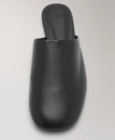 Mango Square Toe Mule In Black
