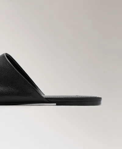 Mango Square Toe Mule In Black