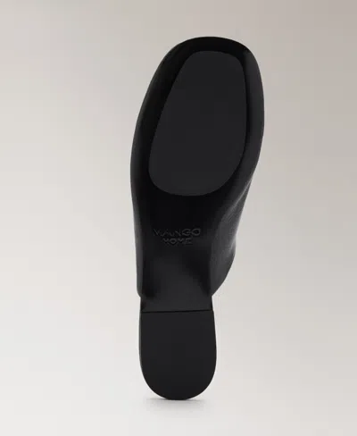Mango Square Toe Mule In Black
