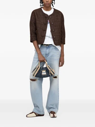 Marc Jacobs The Small Cristina Denim Suede Satchel In Blue