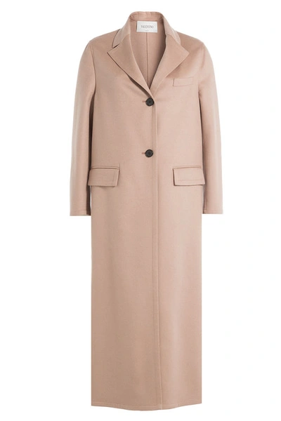 Valentino Virgin Wool Coat With Cashmere In Skie