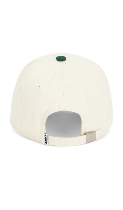 Obey Design Studio 5 Panel Strapback Hat In White