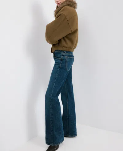 Mango Wool Blend Jacket With Fur Collar In Brown