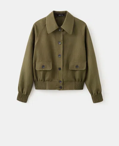 Mango Linen Blend Jacket In Multi