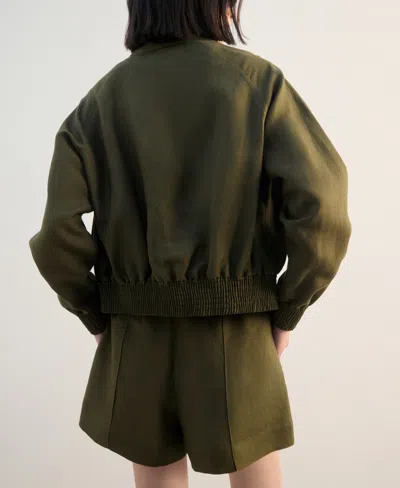 Mango Linen Blend Jacket In Multi